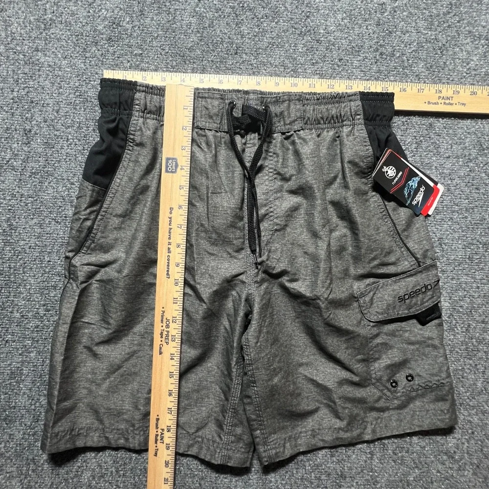 NEW Speedo Mens Volley 20 Swim Trunks Grey TurboDri Mesh Liner Medium 7784077